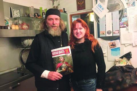 Путешественник Федор Конюхов и главный редактор альманаха "Воинская доблесть" Яна Киблицки.