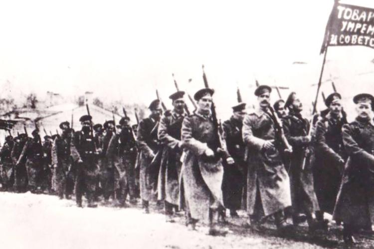 Отряд Псковских красноармейцев, 1918 год.